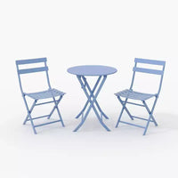 Ensemble bistro pliant 3 pièces vert, table et chaises à armature métallique pour petits espaces, utilisation intérieure/extérieure