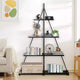 4 Shelf Bookshelf, Sailboat A-Shape Structure, Ladder Display Shelf, Classical Modern Bookshelf Book, For CDs/Books/Films