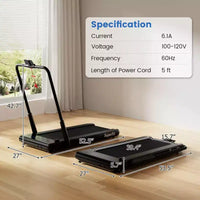 Tapis roulant pliable 3-en-1 Costway avec applications intelligentes, télécommande, écran LED et haut-parleurs bleu/argent
