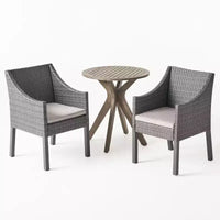 Christopher Knight Home Arrigo – Ensemble de bistrot 3 pièces d'extérieur en bois d'acacia et osier