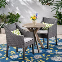 Christopher Knight Home Arrigo – Ensemble de bistrot 3 pièces d'extérieur en bois d'acacia et osier
