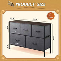 Commode 5 tiroirs, unité de rangement longue en tissu pour chambre, placard, salon, couloir et chambre d'enfant