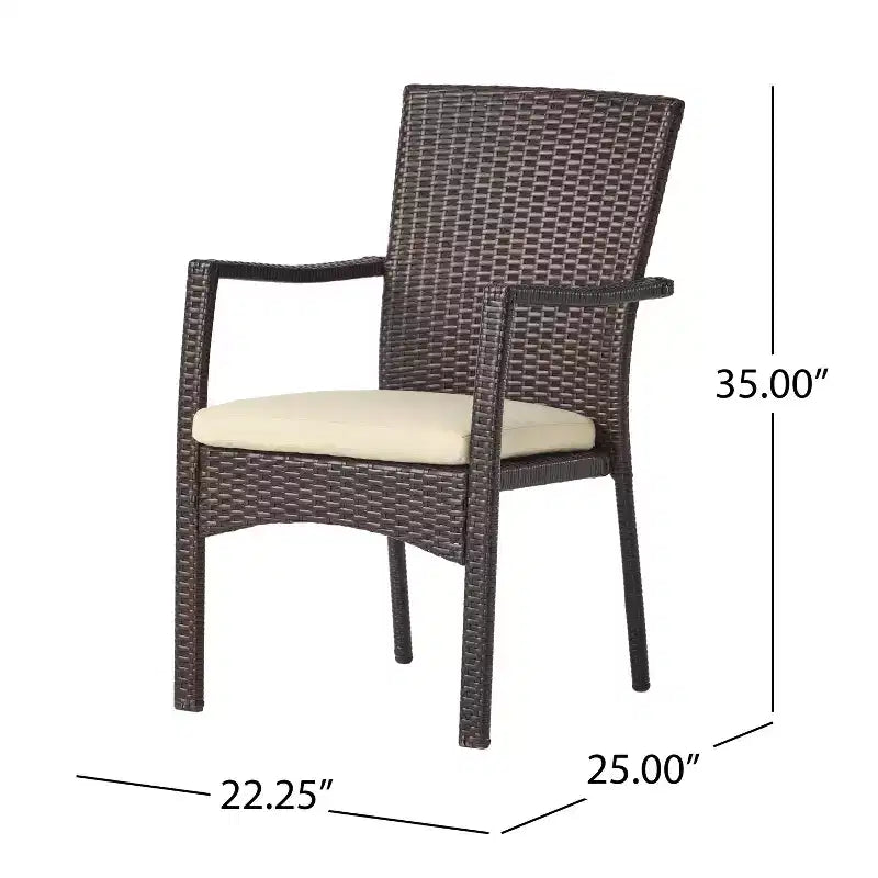 Christopher Knight Home Kent Ensemble bistro 3 pièces d'extérieur en bois d'acacia et résine tressée