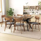 Christopher Knight Home Lareyna 7 Piece Mid-Century Modern Rubberwood Upholstered Dining Set