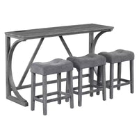 Ensemble de salle à manger hauteur bar 4 pièces style farmhouse avec 3 tabourets, ensemble de salle à manger hauteur comptoir, ensemble table petit-déjeuner, ensemble bistro, rustique et industriel-ModernLuxe