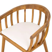 Christopher Knight Home Laura Chaise de salle à manger d'extérieur en bois d'acacia à lattes avec dossier courbe et coussin (lot de 2)