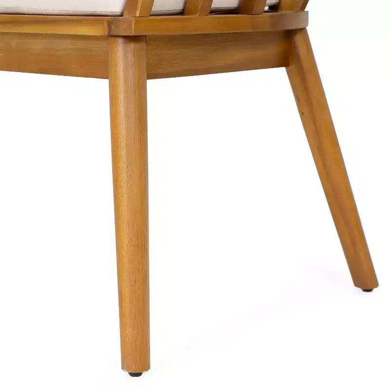 Christopher Knight Home Laura Chaise de salle à manger d'extérieur en bois d'acacia à lattes avec dossier courbe et coussin (lot de 2)