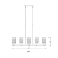 Réglette lumineuse linéaire d'extérieur Tahoe à 5 lampes - Abat-jour en verre, intensité variable, convient aux endroits humides, longueur de 42 pouces