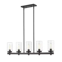 Réglette lumineuse linéaire d'extérieur Tahoe à 5 lampes - Abat-jour en verre, intensité variable, convient aux endroits humides, longueur de 42 pouces