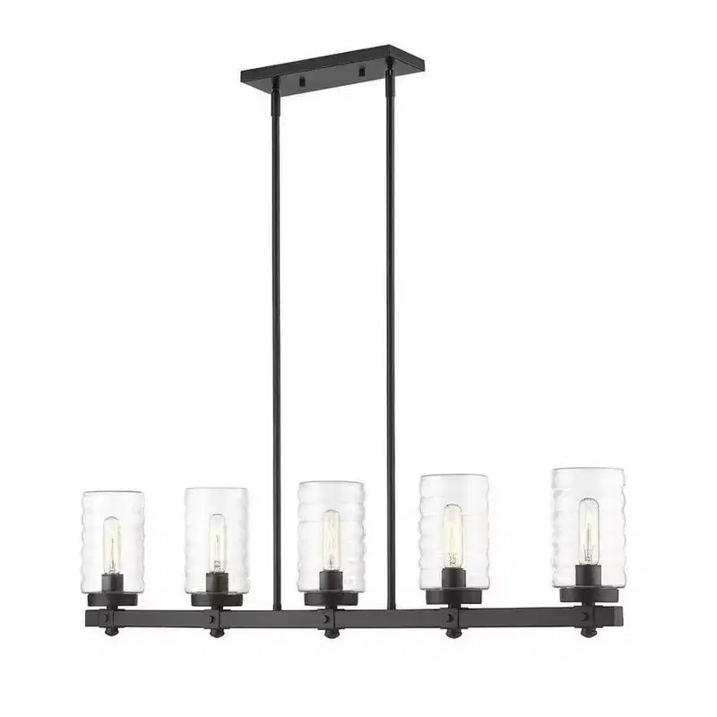 Réglette lumineuse linéaire d'extérieur Tahoe à 5 lampes - Abat-jour en verre, intensité variable, convient aux endroits humides, longueur de 42 pouces