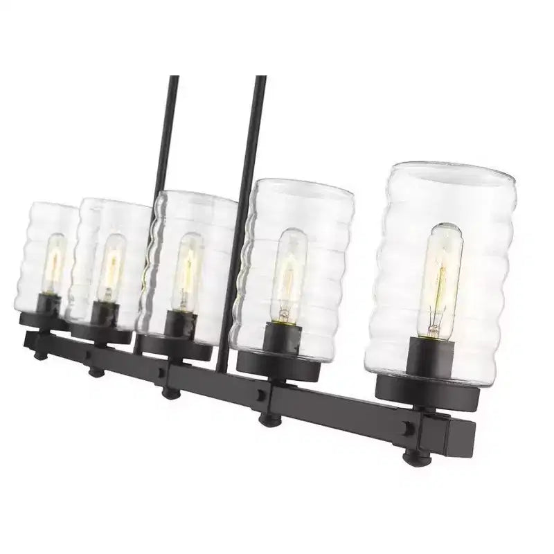 Réglette lumineuse linéaire d'extérieur Tahoe à 5 lampes - Abat-jour en verre, intensité variable, convient aux endroits humides, longueur de 42 pouces