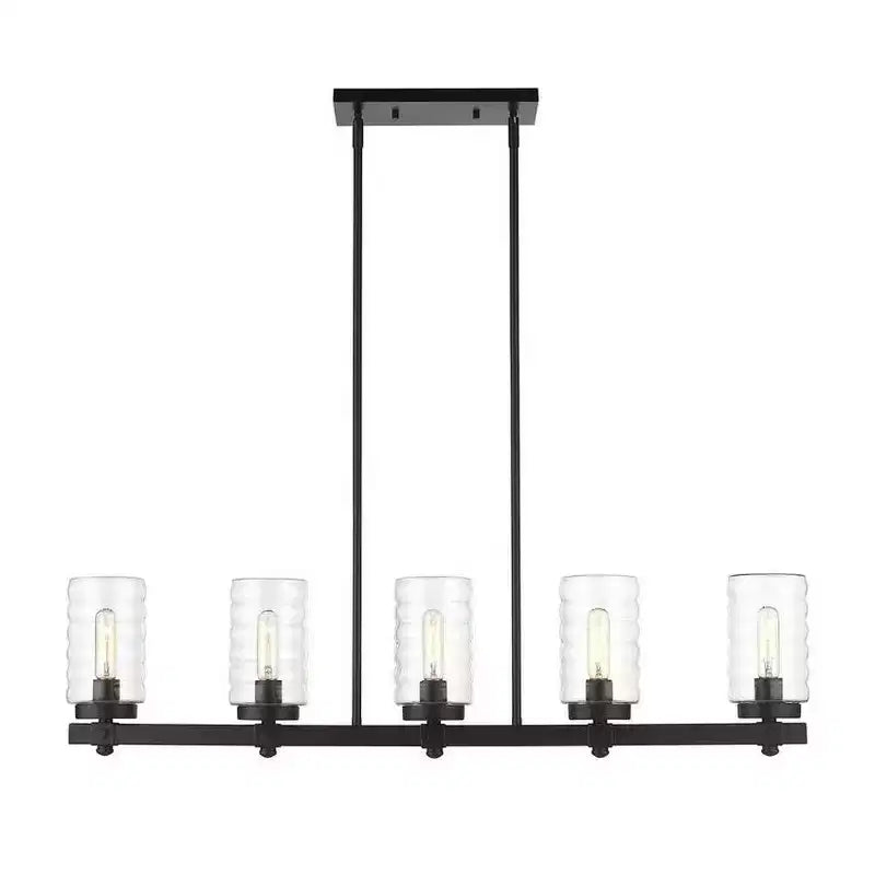Réglette lumineuse linéaire d'extérieur Tahoe à 5 lampes - Abat-jour en verre, intensité variable, convient aux endroits humides, longueur de 42 pouces