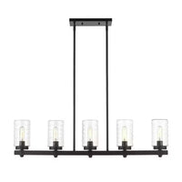 Réglette lumineuse linéaire d'extérieur Tahoe à 5 lampes - Abat-jour en verre, intensité variable, convient aux endroits humides, longueur de 42 pouces