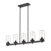 Réglette lumineuse linéaire d'extérieur Tahoe à 5 lampes - Abat-jour en verre, intensité variable, convient aux endroits humides, longueur de 42 pouces