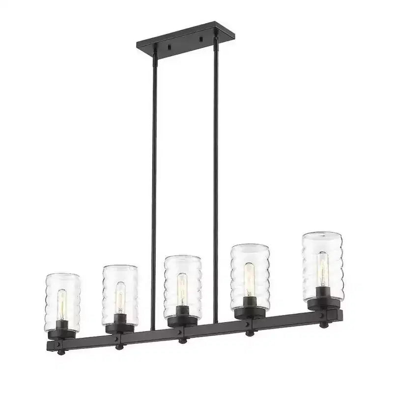 Réglette lumineuse linéaire d'extérieur Tahoe à 5 lampes - Abat-jour en verre, intensité variable, convient aux endroits humides, longueur de 42 pouces