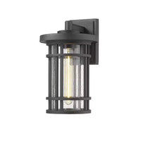Jordan Aluminum Outdoor Wall Light - 8 x 13.5 - Dimmable, Wet Rated, 1 Bulb, Black Finish