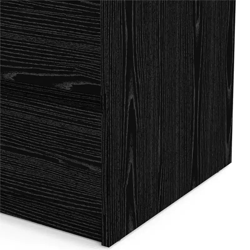 HomeStock Scottsdale chiffonnier 5 tiroirs chiffonnier de rangement contemporain grain de bois noir