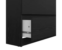HomeStock Scottsdale chiffonnier 5 tiroirs chiffonnier de rangement contemporain grain de bois noir