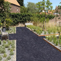 Paillis de caoutchouc VEVOR pour l'aménagement paysager, tapis de paillis en caoutchouc recyclé de 244 x 56 cm, sentier permanent en caoutchouc, bordure de jardin en paillis noir d'aspect naturel