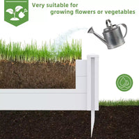 Jardinière PexFix d'extérieur rectangulaire blanche en vinyle avec rail et clôture de jardin pour légumes et fleurs