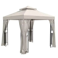 EAGLE PEAK 8'x8' Double Roof Outdoor Patio Gazebo with Mesh Netting