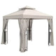 EAGLE PEAK 8'x8' Double Roof Outdoor Patio Gazebo with Mesh Netting