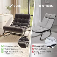 Fauteuil à bascule Papasan d'extérieur avec coussin épais imperméable, fauteuil à bascule en métal très résistant, fauteuil lounge confortable pour salon intérieur, terrasse, jardin