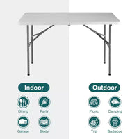 Table Pliante Extérieure Intérieure Robuste Portable avec Poignée de Transport pour Camping Pique-nique Fête