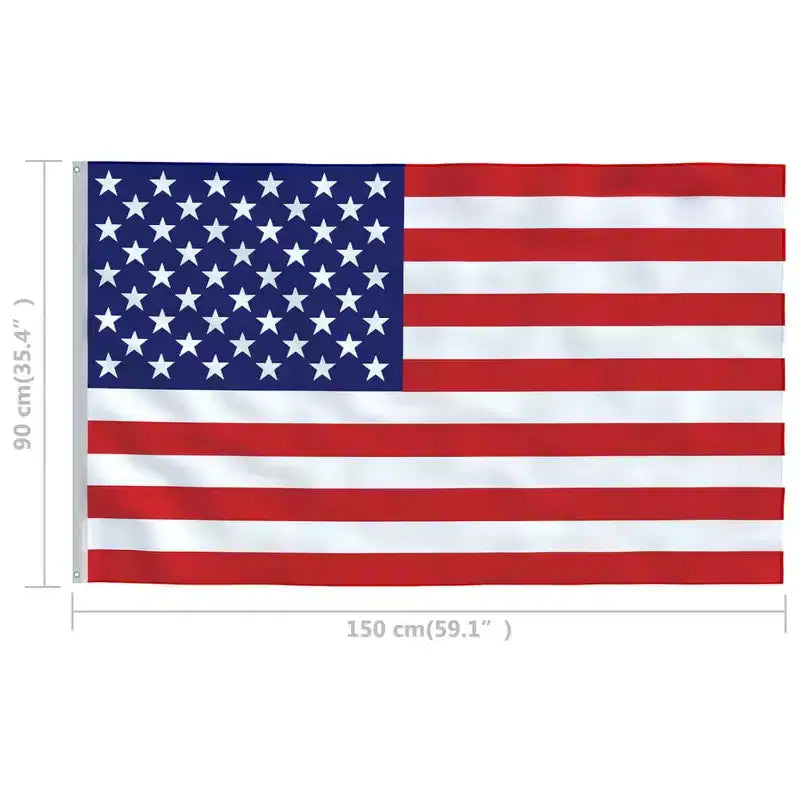 vidaXL Drapeau des États-Unis Multicolore 68D 100 % polyester Grand Drapeau Américain Durable