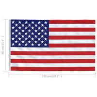 vidaXL Drapeau des États-Unis Multicolore 68D 100 % polyester Grand Drapeau Américain Durable