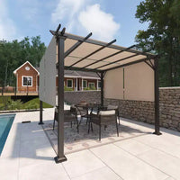 EAGLE PEAK Pergola d'extérieur 3x3m avec auvent rétractable, Beige