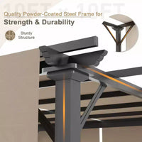 EAGLE PEAK Pergola d'extérieur 3x3m avec auvent rétractable, Beige