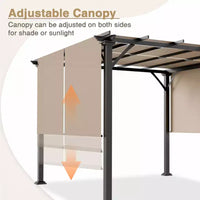 EAGLE PEAK Pergola d'extérieur 3x3m avec auvent rétractable, Beige