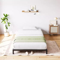 Whizmax - Cadre de lit 6 pouces sans sommier requis, cadre de lit plateforme métallique robuste taille Twin pour chambre, montage facile, sans bruit, noir