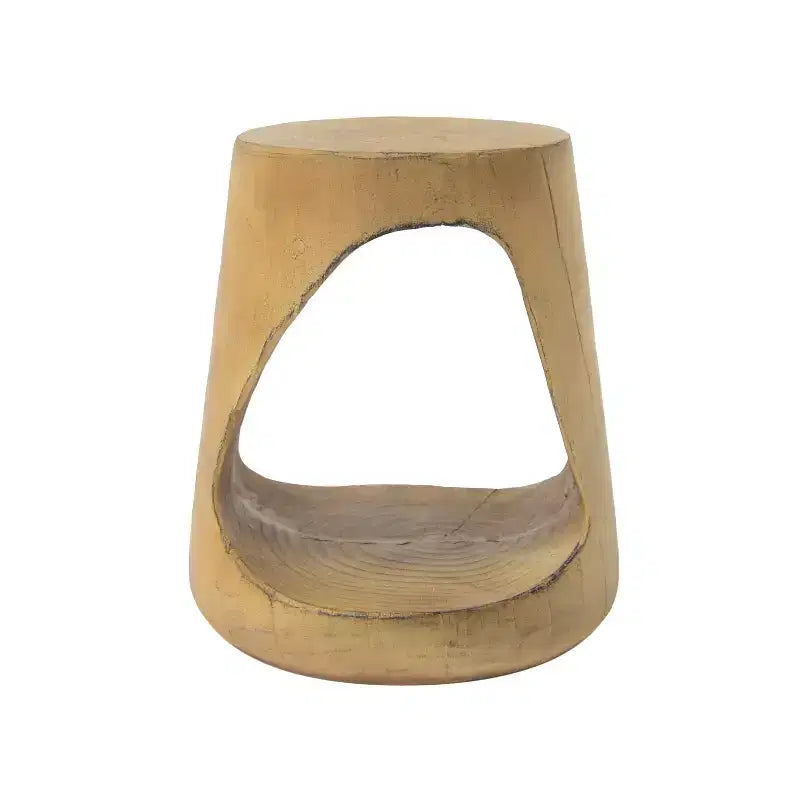 Table d'appoint creuse, texture aspect bois, couleur noire