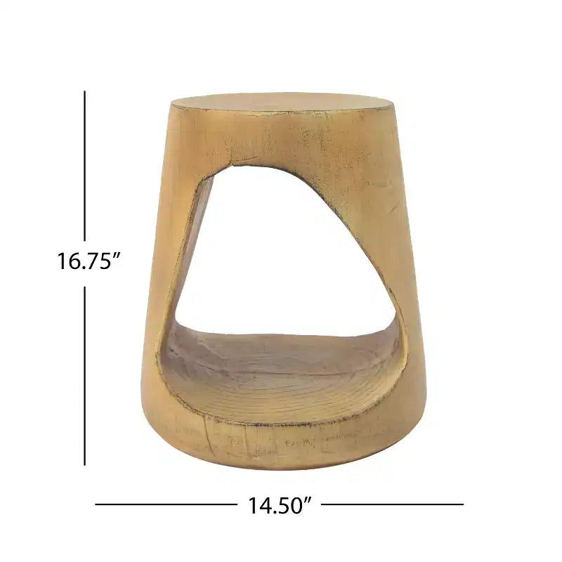 Table d'appoint creuse, texture aspect bois, couleur noire