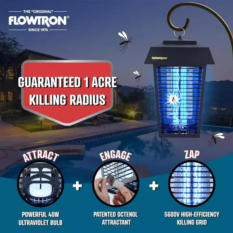 Flowtron Ampoule de rechange pour piège anti-insectes d'interieur - lot de 2 lampes UV, 10W, sortie 3000V