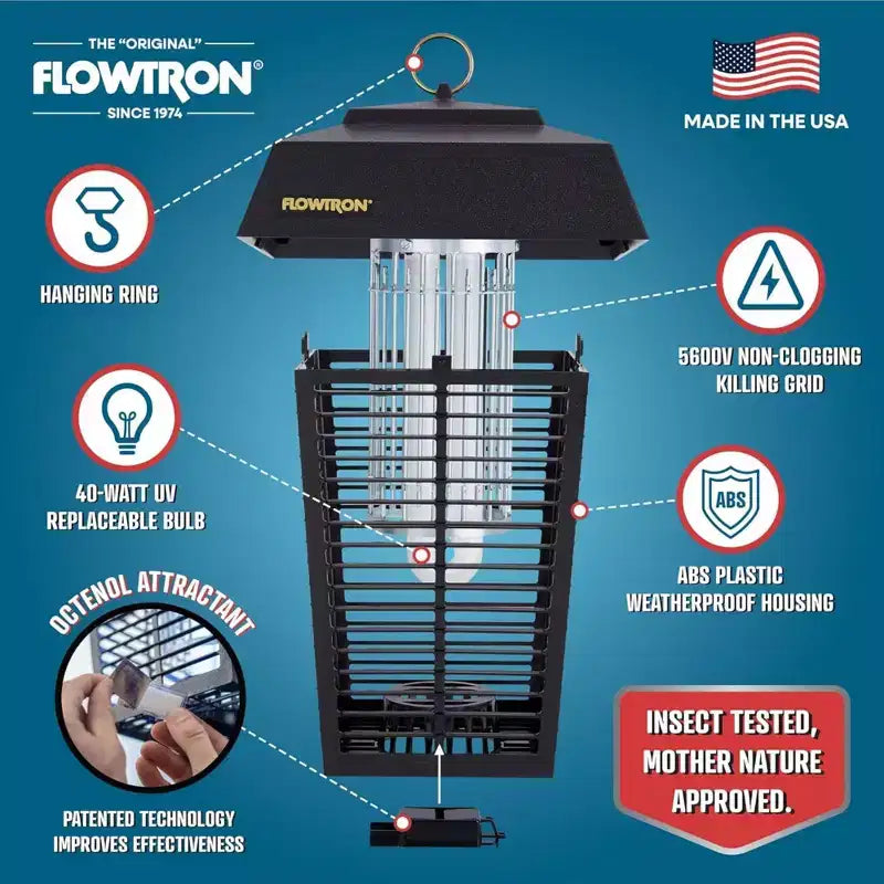 Flowtron Ampoule de rechange pour piège anti-insectes d'interieur - lot de 2 lampes UV, 10W, sortie 3000V
