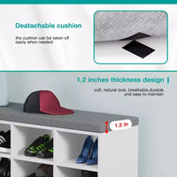 BestMassage banc à chaussures organisateur de rangement à chaussures banc d'entrée avec coussin