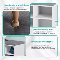 BestMassage banc à chaussures organisateur de rangement à chaussures banc d'entrée avec coussin