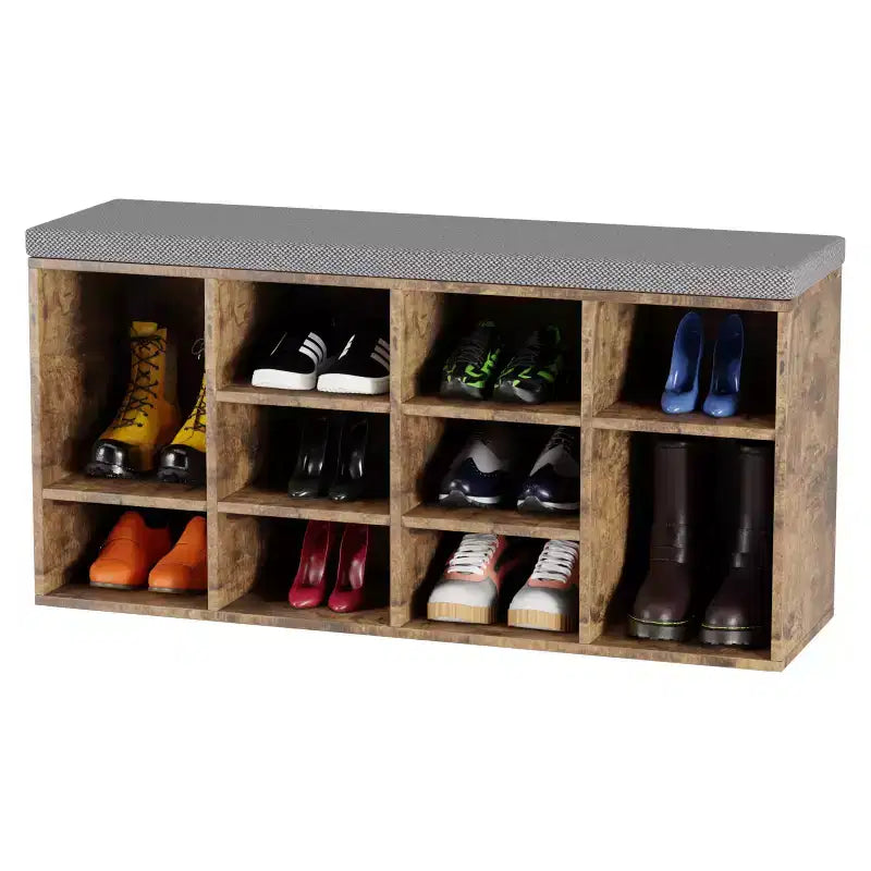 BestMassage banc à chaussures organisateur de rangement à chaussures banc d'entrée avec coussin