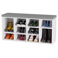 BestMassage banc à chaussures organisateur de rangement à chaussures banc d'entrée avec coussin