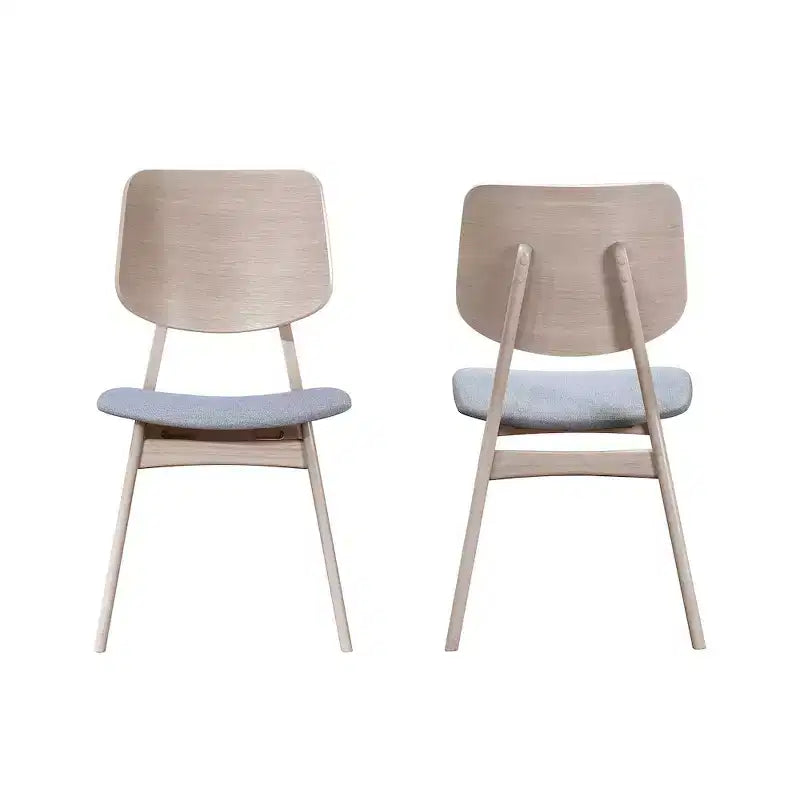 New Classic Furniture, Chaise de salle à manger Oscar à dossier en bois (lot de 2), Frêne blanc