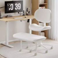 Chaise de bureau sans accoudoirs assise jambes croisées Pinmoco, assise extra-large, design pivotant à 360°, chaise de bureau ergonomique pour la maison, le gaming et la méditation