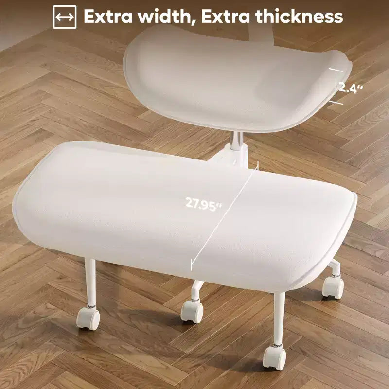 Chaise de bureau sans accoudoirs assise jambes croisées Pinmoco, assise extra-large, design pivotant à 360°, chaise de bureau ergonomique pour la maison, le gaming et la méditation
