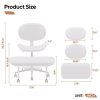 Chaise de bureau sans accoudoirs assise jambes croisées Pinmoco, assise extra-large, design pivotant à 360°, chaise de bureau ergonomique pour la maison, le gaming et la méditation