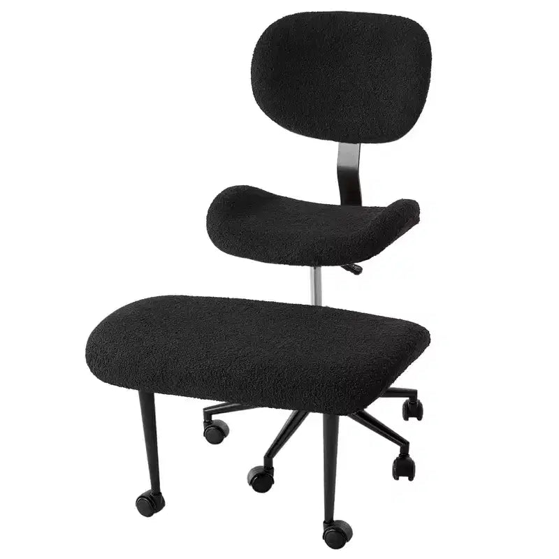 Chaise de bureau sans accoudoirs assise jambes croisées Pinmoco, assise extra-large, design pivotant à 360°, chaise de bureau ergonomique pour la maison, le gaming et la méditation