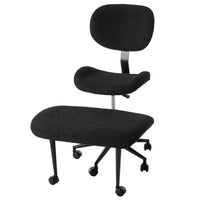 Chaise de bureau sans accoudoirs assise jambes croisées Pinmoco, assise extra-large, design pivotant à 360°, chaise de bureau ergonomique pour la maison, le gaming et la méditation