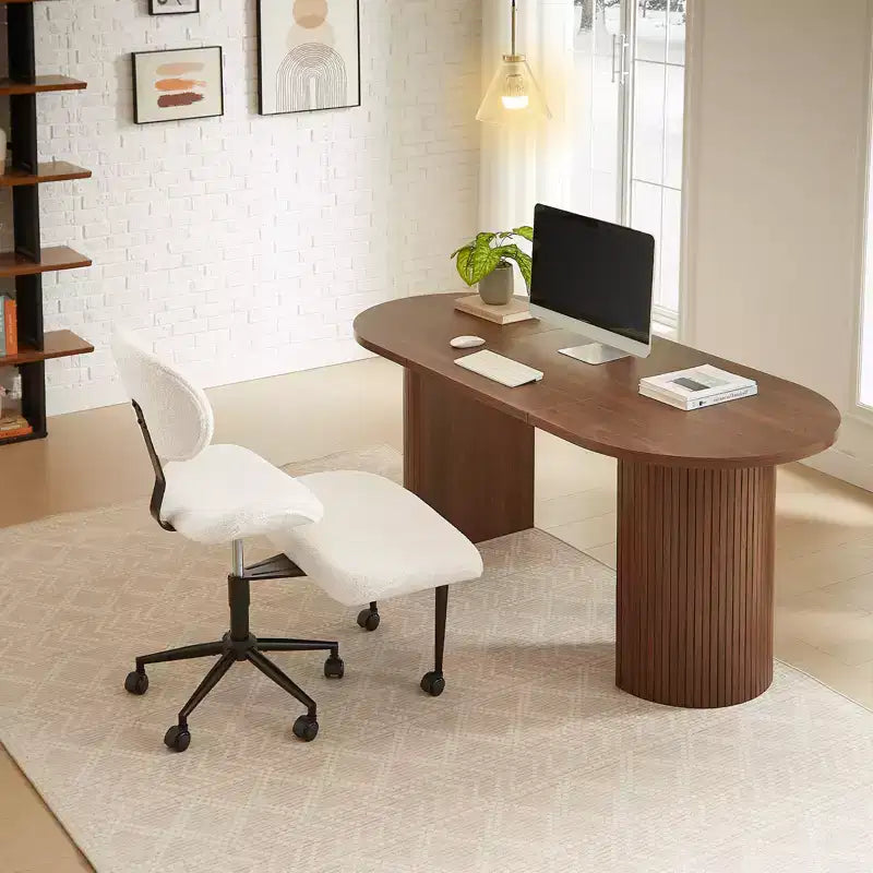 Chaise de bureau sans accoudoirs assise jambes croisées Pinmoco, assise extra-large, design pivotant à 360°, chaise de bureau ergonomique pour la maison, le gaming et la méditation