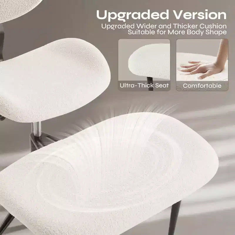 Chaise de bureau sans accoudoirs assise jambes croisées Pinmoco, assise extra-large, design pivotant à 360°, chaise de bureau ergonomique pour la maison, le gaming et la méditation